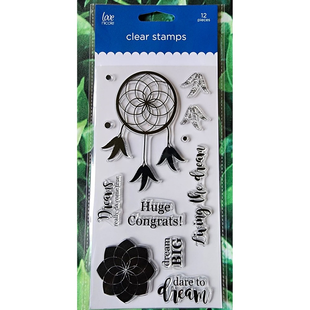 Love Nicole Cling Stamp Set - Dreamcatcher Dream Big Congrats